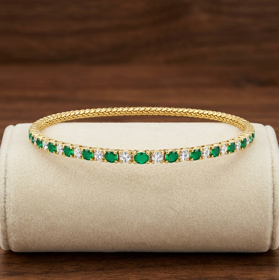 Pulsera de Tenis Trío de Esmeralda