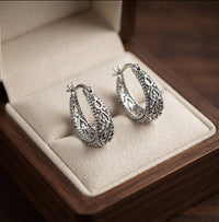 Aretes de Canasta Calada Estilo Antiguo