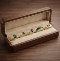 Set de Anillos Zarina Exquisito de Esmeralda