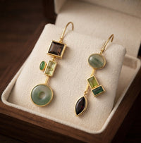 Aretes Colgantes de Cristal Bosque Vintage