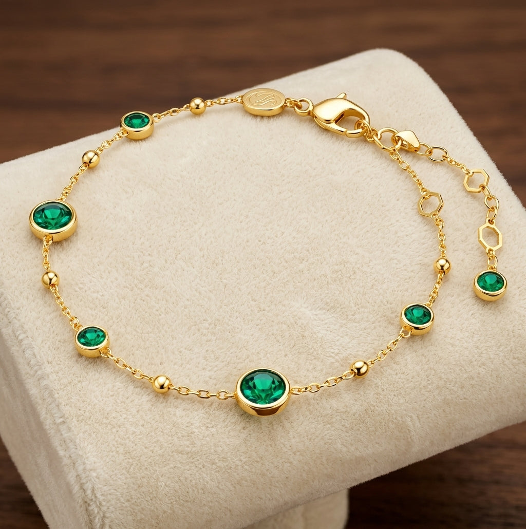 Pulsera Delicada de Esmeralda