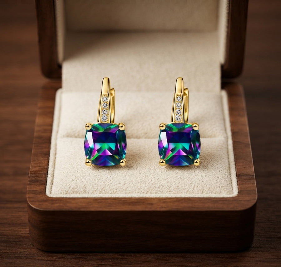 Aretes de Aro de Piedra Místicos