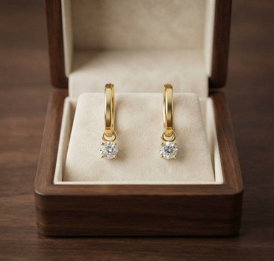 Set de Aretes de Piedra Lágrimas de Luna