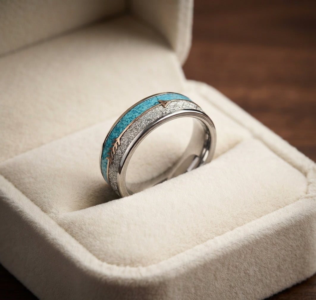 Anillo de Esmalte en Plata Estilo Antiguo