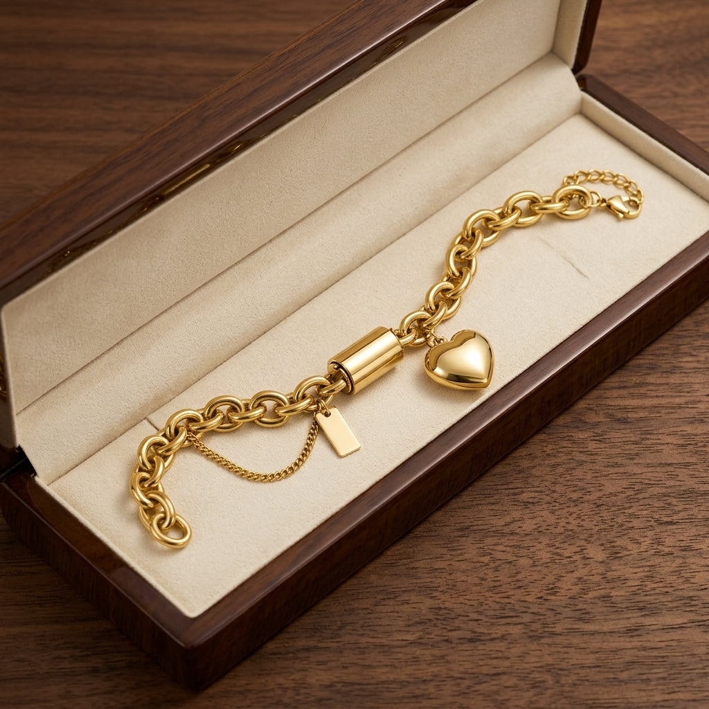 Pulsera de Corazón Gruesa