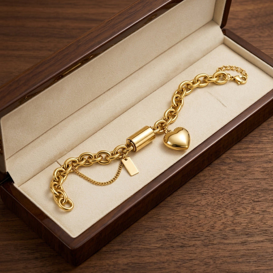 Pulsera de Corazón Gruesa