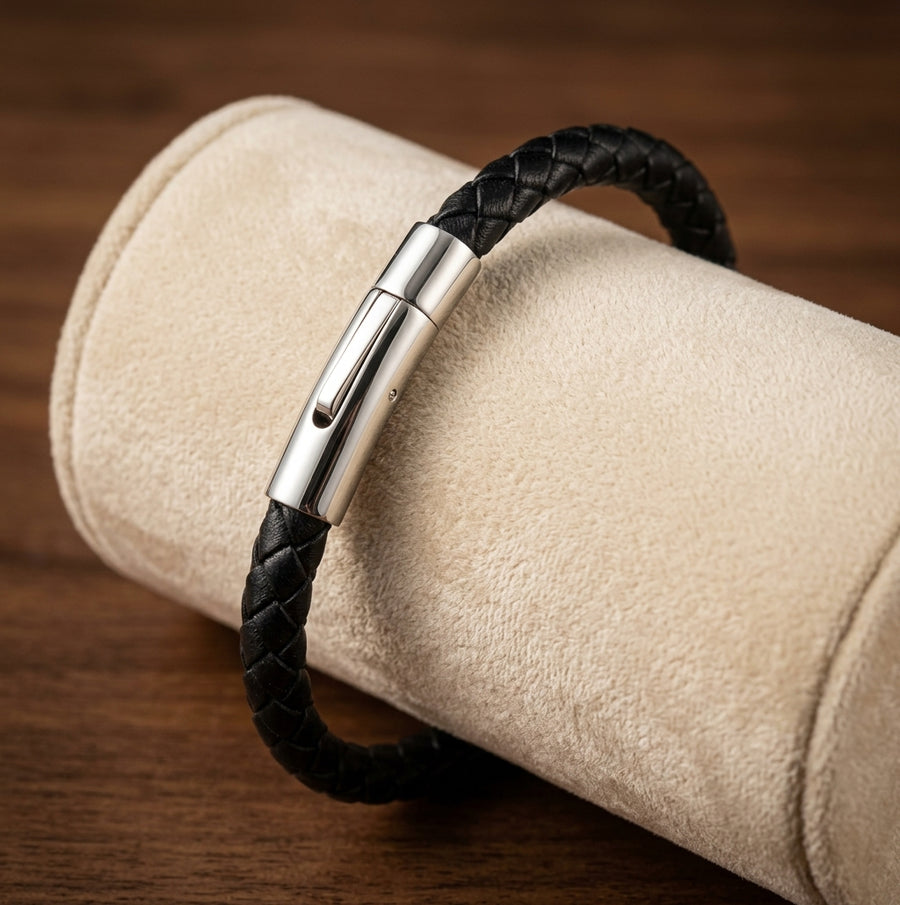 Pulsera de Cuero Trenzado Valor