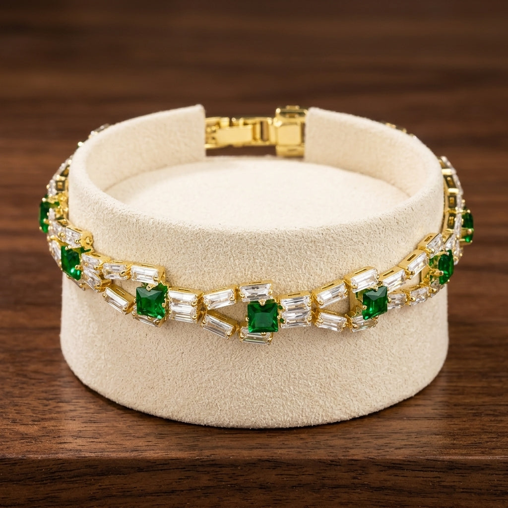 Pulsera de Tenis de Eslabón Verde