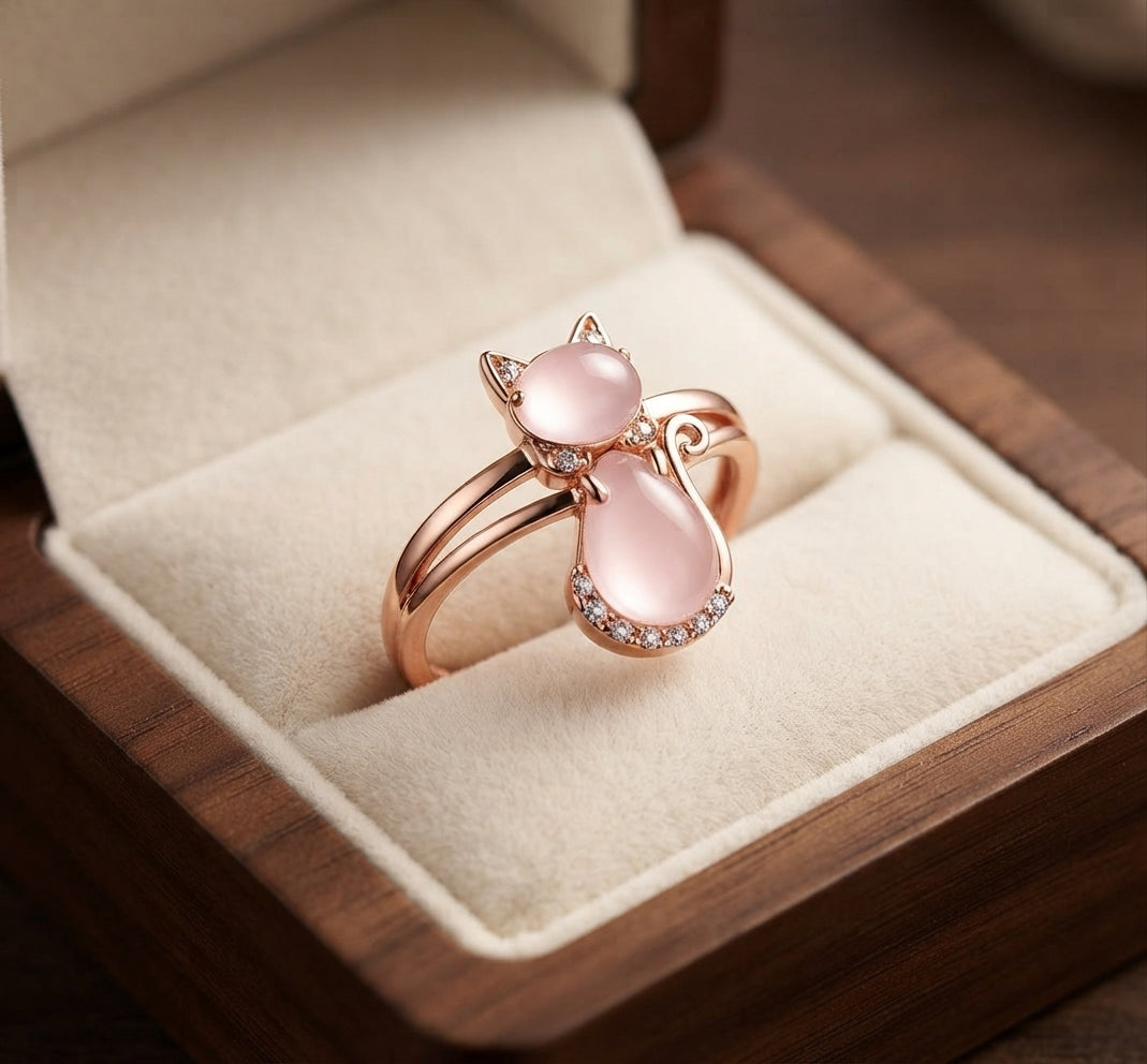 Anillo de Gato en Oro Rosa