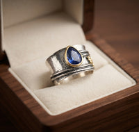 Anillo de Meditación de Piedra Preciosa Boho