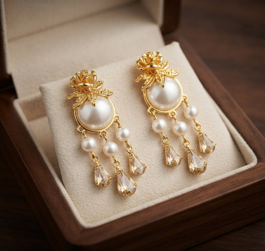 Aretes Ivoria de Perla Gota de Rocío