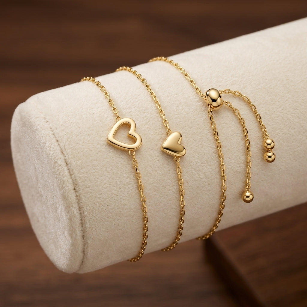 Pulseras de Corazón Radiantes
