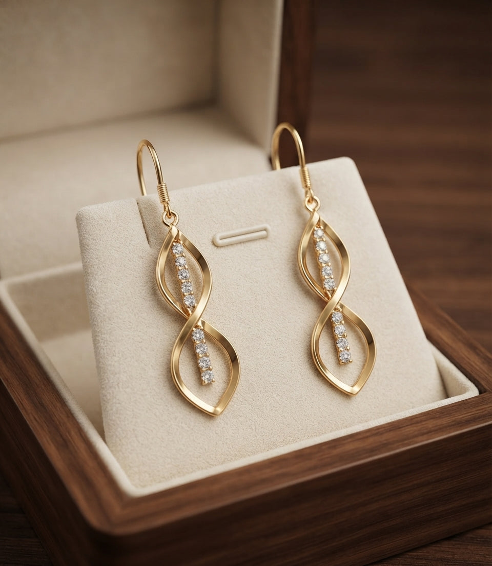 Aretes de Espiral Rayo de Sol