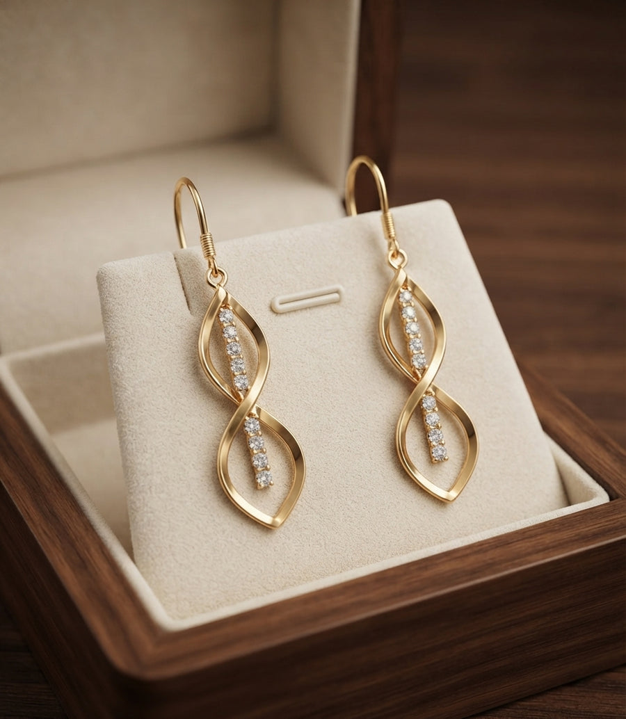 Aretes de Espiral Rayo de Sol