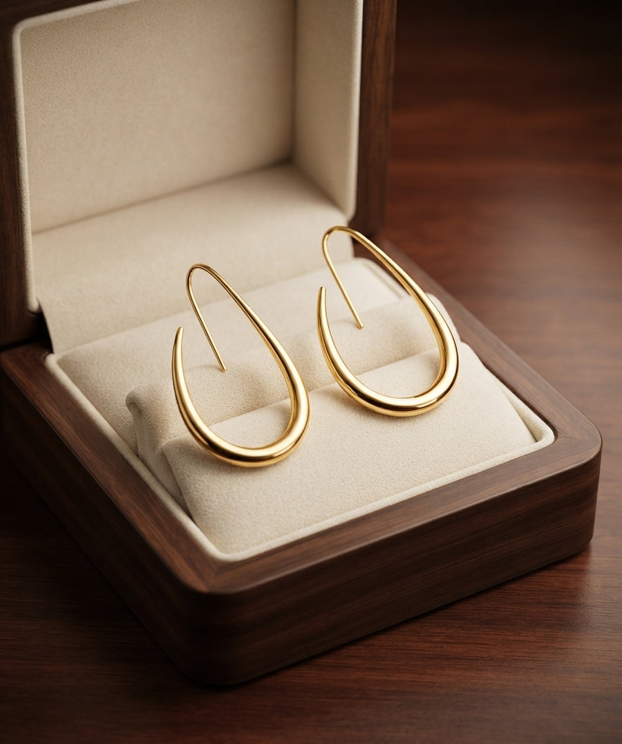 Aretes de Aro de Oro Estilo Antiguo