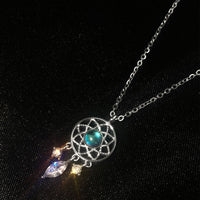 Collar Atrapasueños de Luna de Cristal en Plata