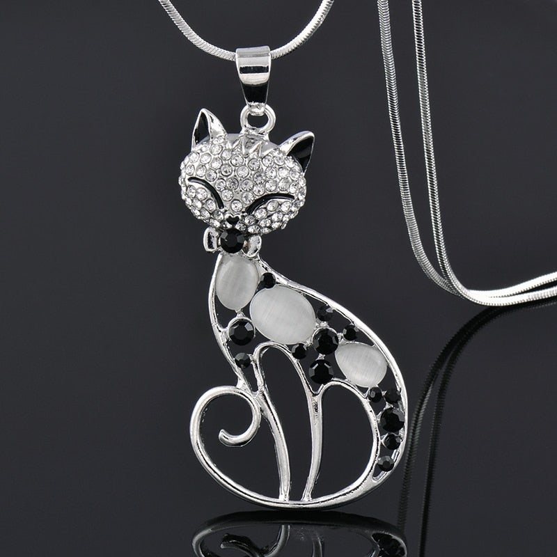 Collar Gatos de Amor en Plata Esterlina con Incrustaciones de Zirconia
