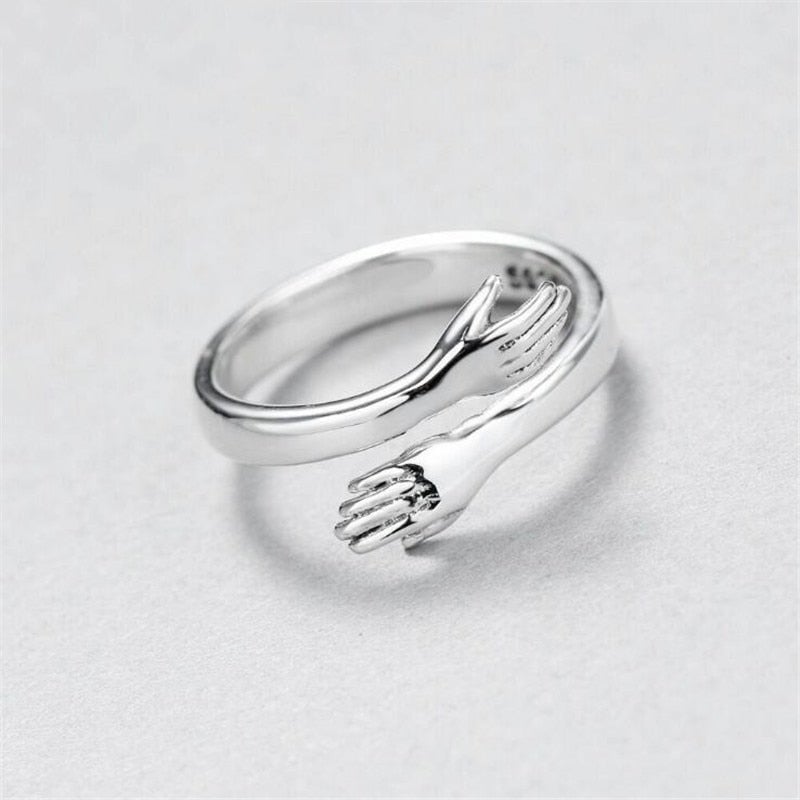 Anillo Ajustable Abrazo en Plata