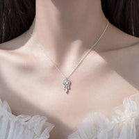Collar Atrapasueños de Luna de Cristal en Plata