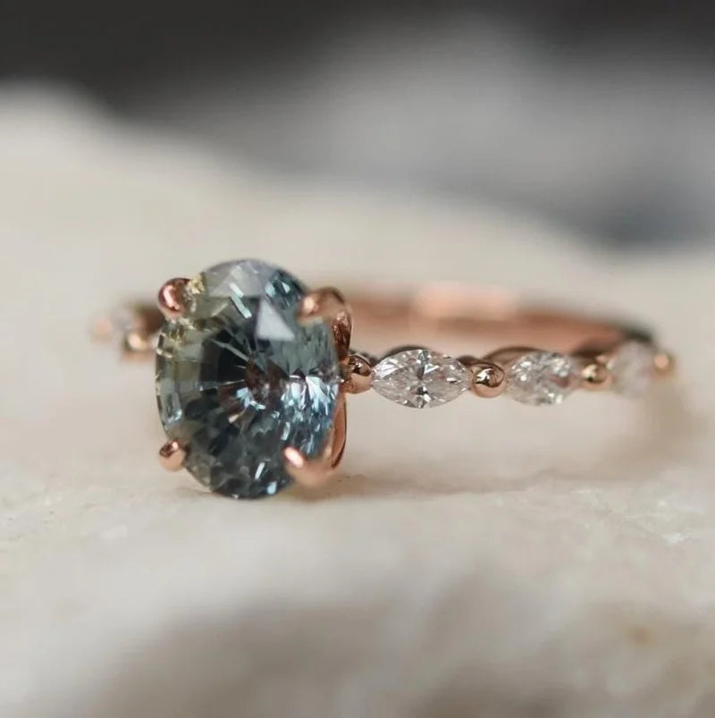 Anillo Vintage de Zafiro en Oro Rosa