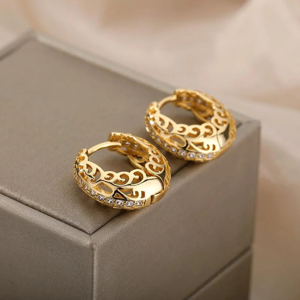 Aretes Mandala Minimalistas en Oro