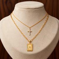 Set de Collares de Inicial y Cruz