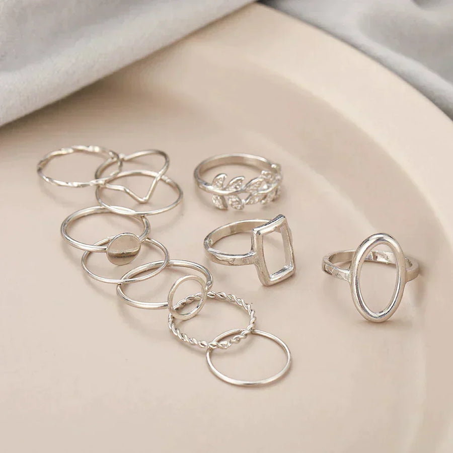 Set 11 Anillos Vintage en Plata