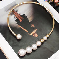 Collar de Perlas Grandes en Oro y Plata