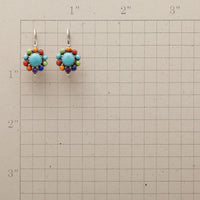 Aretes Redondos de Turquesa Multicolor