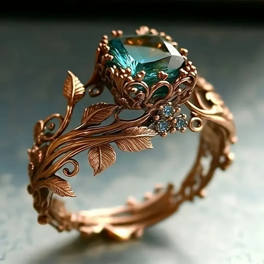 Anillo Naturaleza de Cristal Verde
