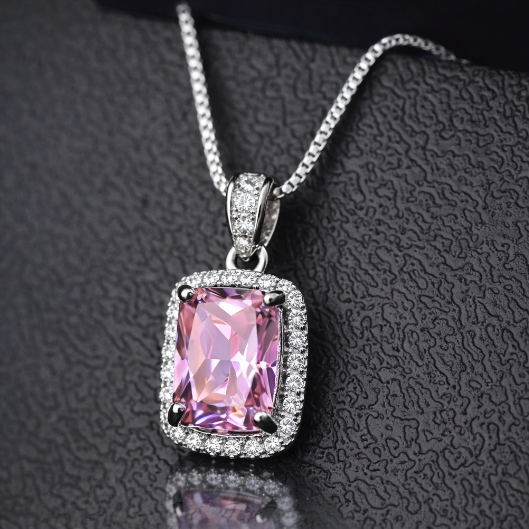 Collar Rosa & Zirconia Vintage