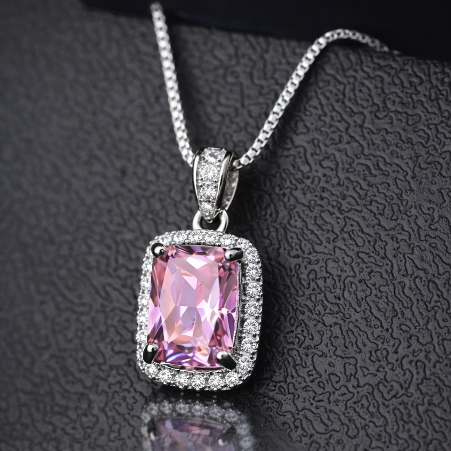 Collar Rosa & Zirconia Vintage