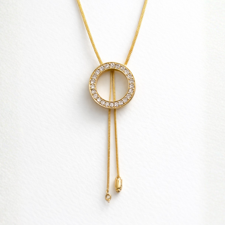 Collar de Círculo Ajustable en Oro Vintage