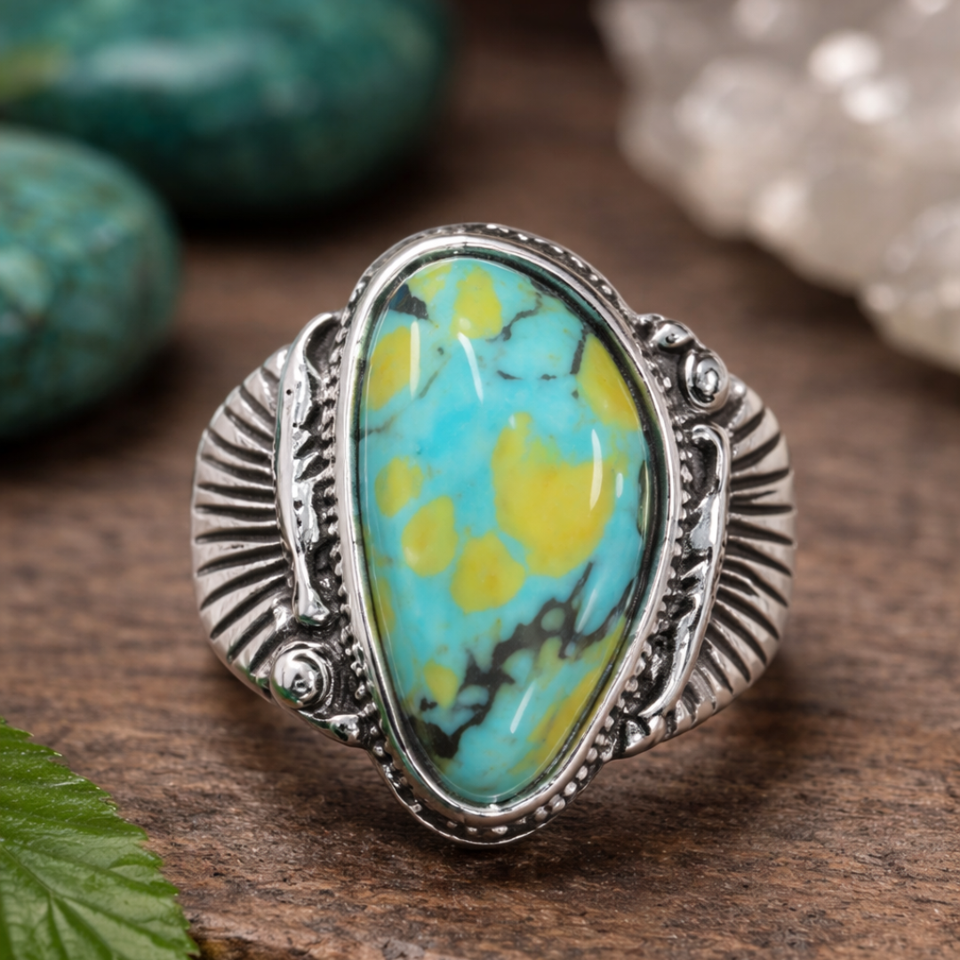 Anillo Vintage con Incrustaciones de Turquesa