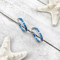 Aretes de Lujo Inspirados en el Océano en Plata y Ópalo