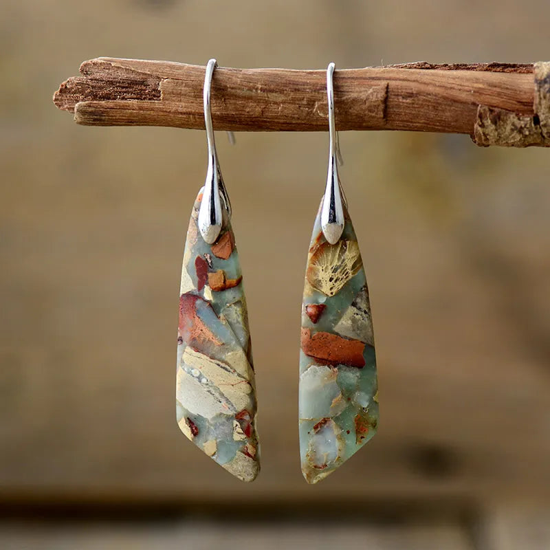 Aretes Vintage de Piedra Natural