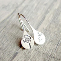 Aretes de Hoja de Diente de León en Plata Esterlina 925