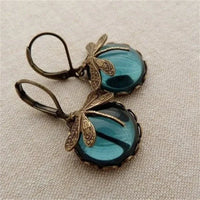 Aretes Esféricos de Libélula en Oro Estilo Antiguo