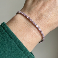 Pulsera de Tenis Prisma de Zafiro Rosa