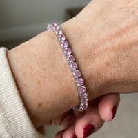 Pulsera de Tenis de Zafiro Rosa