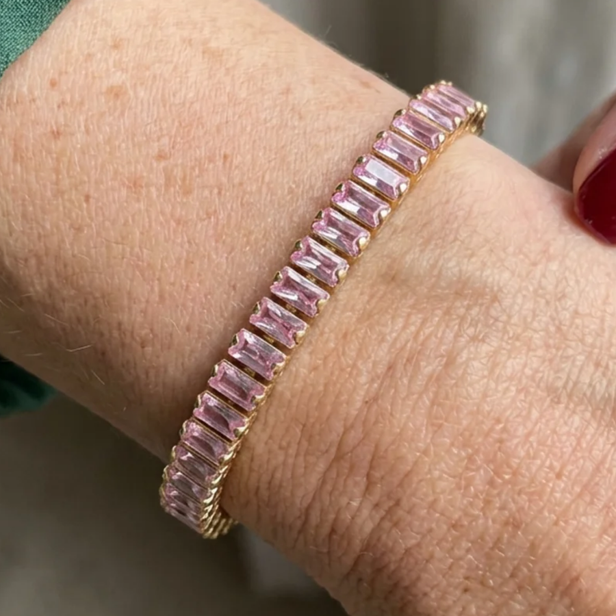 Pulsera de Tenis Kendall de Zafiro Rosa