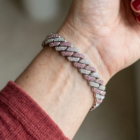 Pulsera Cubana Resplandor Rosa