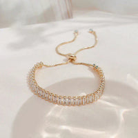 Pulsera Ajustable de Zirconia en Oro