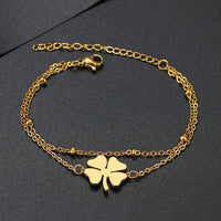 Pulsera de Trébol en Oro y Plata