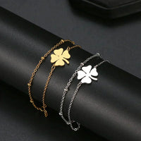 Pulsera de Trébol en Oro y Plata