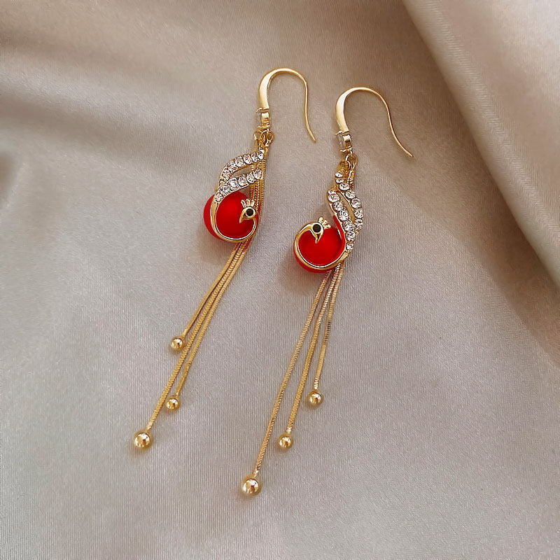 Aretes Festivos con Perlas Azules