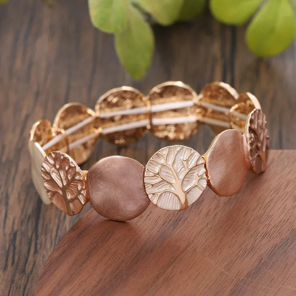 Pulsera Vintage de Naturaleza en Oro Rosa