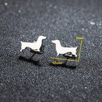 Aretes de Botón de Perro Salchicha