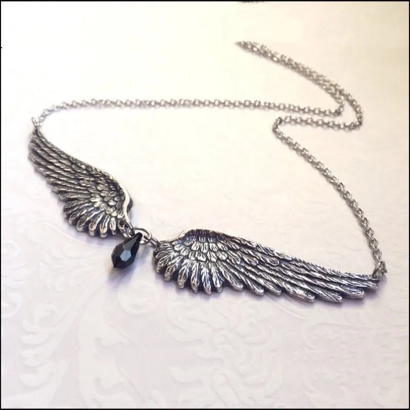 Collar de Alas de Ángel en Plata Vintage