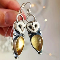 Aretes Colgantes de Búho Boho